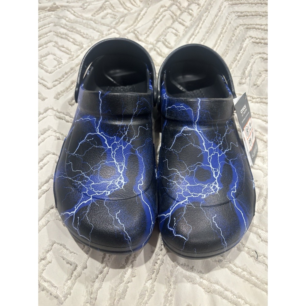 Crocs Bistro Lightning Bolts Slip Resistant Work Clogs Black 204044-0GZ Men's 10
